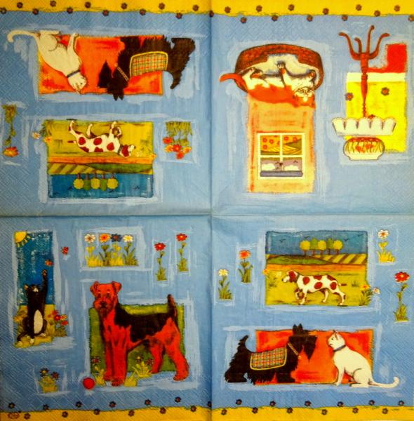 098 Dogs - 3-ply (blue) - Ihr